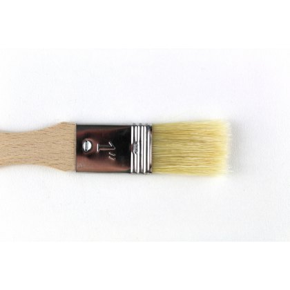 White Hair Flat Lacquer Pottery Brush 25mm