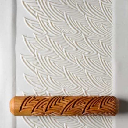 MKM Ocean Waves Wooden 12cm BIG Hand Roller BHR-133