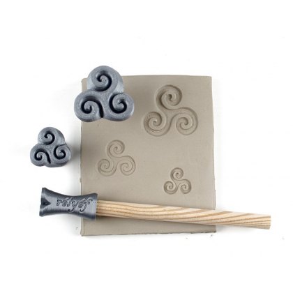 Triskelion Celtic Tri Spiral Stamps Set Of 3