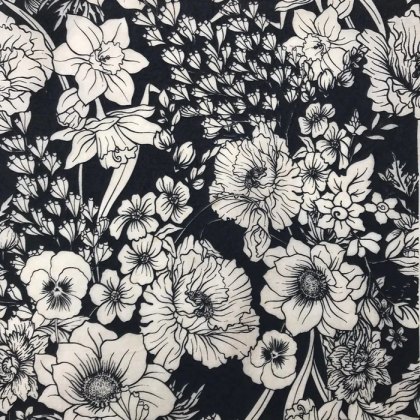 Daffodils & Poppies Underglaze Transfer Sheet