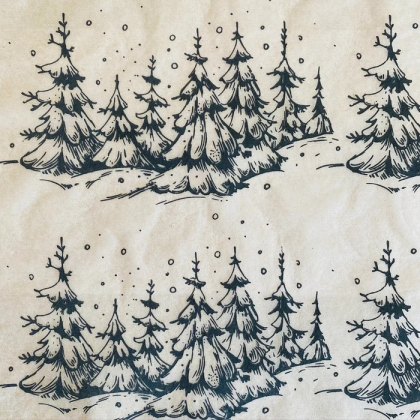 Snowy Trees Underglaze Transfer Sheet