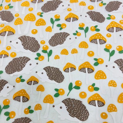 Hedgehogs and Shrooms Underglaze Transfer Sheet - Multi Coloured