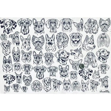 Dogs Underglaze Transfer Sheet