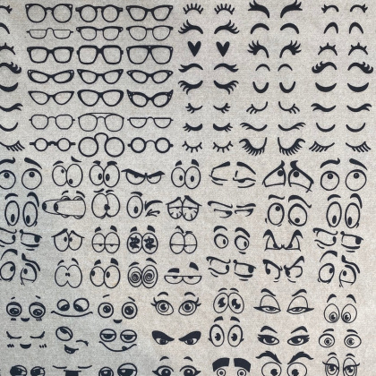 Googly Eyes Underglaze Transfer Sheet