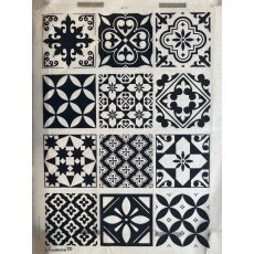 Moroccan Tiles B Underglaze Transfer Sheet - Black