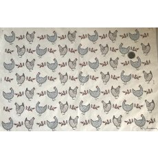 Chickens Underglaze Transfer Sheet - Black-Red-Blue