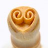 Small Debossed Double Heart Swirl MKM Stamp