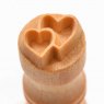 Small Double Heart Circle Debossed MKM Stamp
